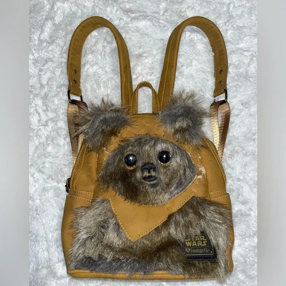 Loungefly Star Wars EWOK Faux Suede Fur Backpack - Retired - Picture 1 of 7